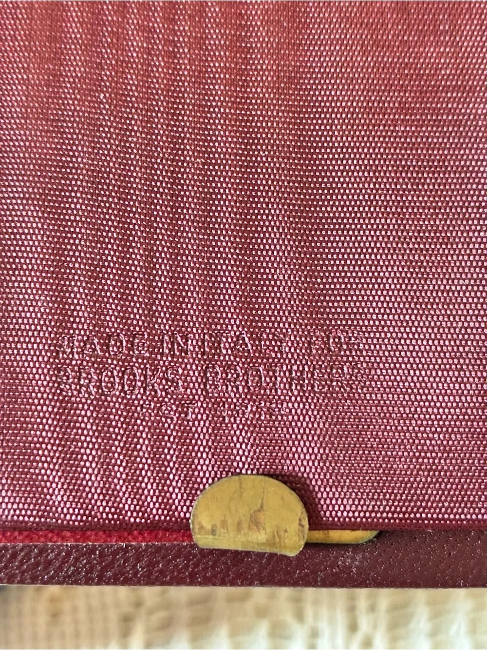 Vintage Brooks Brothers Burgundy Leather Larger Frame with Gold Accent- Italian